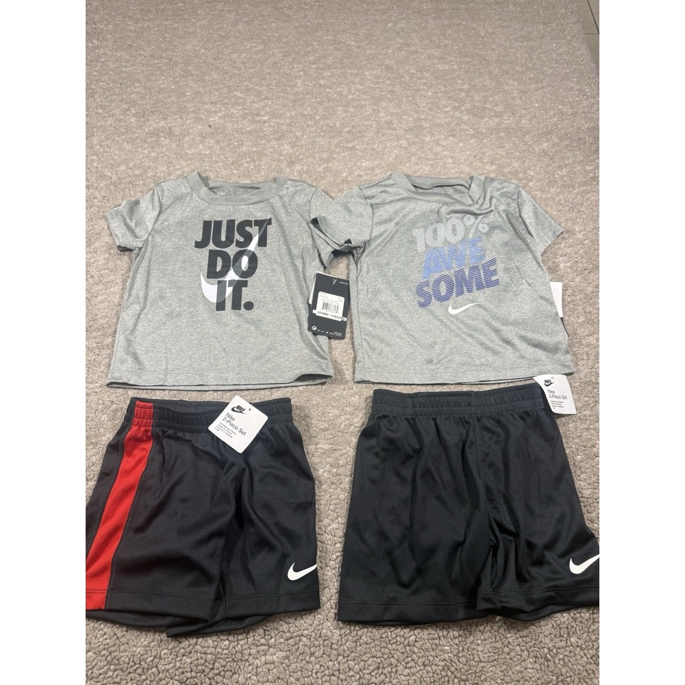 Nike bundle of 2 Toddler Boys 2-Piece Shorts Set T-shirt Size 24mo Nike New